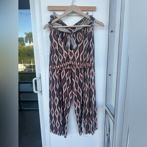 Anthropologie Geometric Set - Crop Top + High Slit Pant